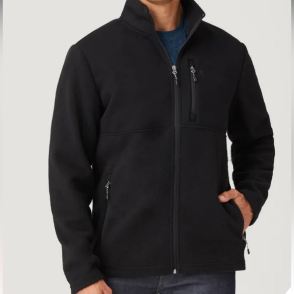 Zipped up Fleece Jacket Black/dark Gray sz L